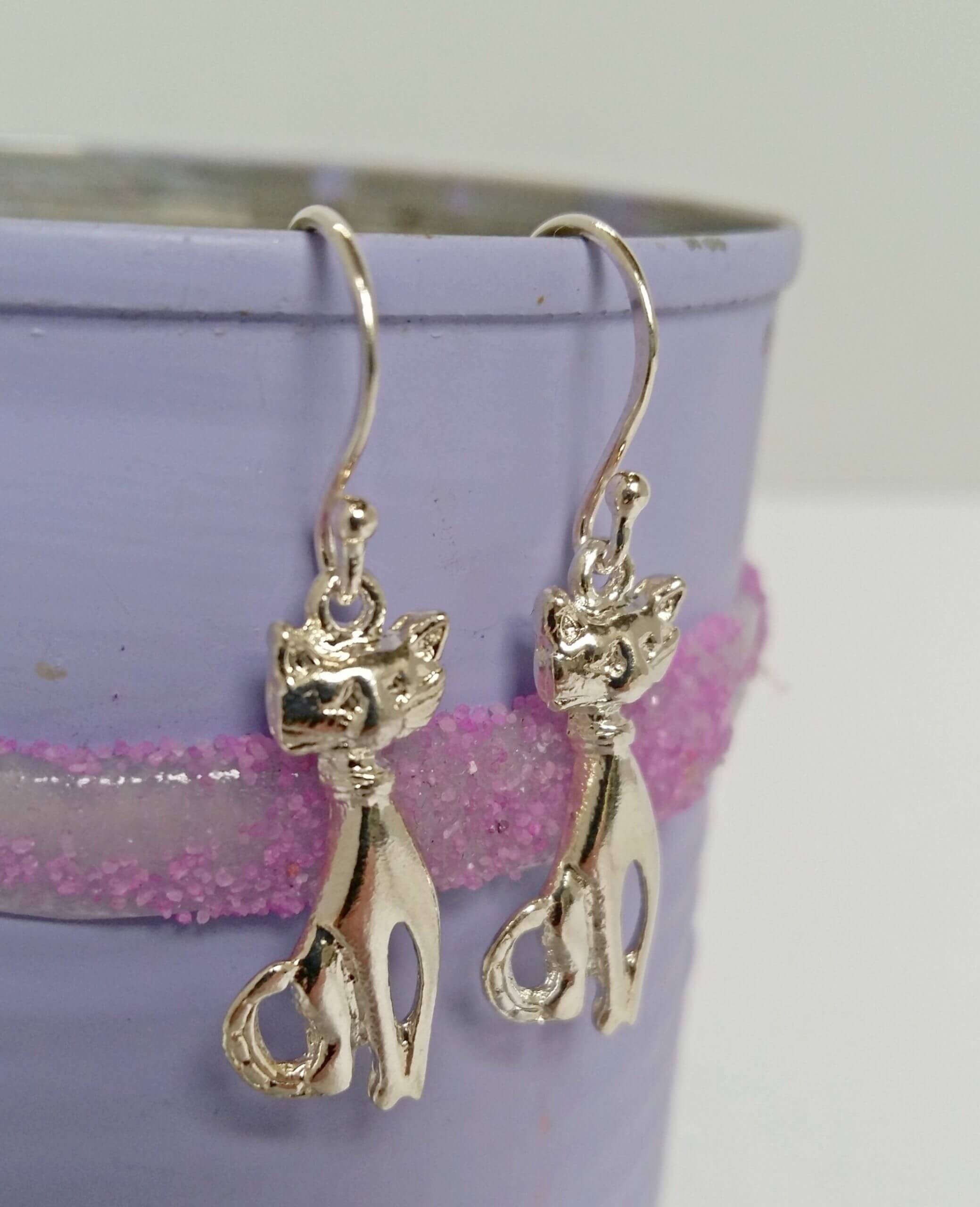 For All The Cat Lovers Lovely Sterling Silver Earrings D M Jewellery Design New Zealand 3274