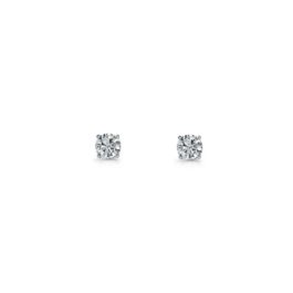 Sterling silver 3mm Round white cubic zirconia Claw Set Studs