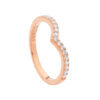 Sterling silver white cubic zirconia 'V' Ring w/ Rose Gold Plating