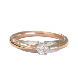 9ct White and Rose gold engagement ring